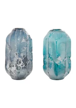 Hot Sale ✨ Contemporary Glass Vase - Set of 2 by Monroe Lane ⭐ -Monroe Lane Sales Belk 18615