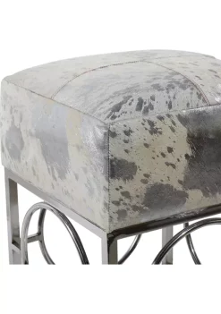 Budget ⭐ Contemporary Leather Stool by Monroe Lane 🔥 -Monroe Lane Sales Belk 18668