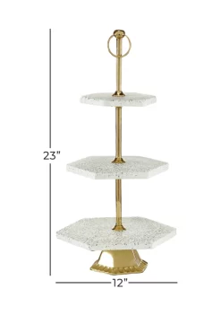 Best Pirce ⭐ Glam Ceramic Tiered Server by Monroe Lane 🎉 -Monroe Lane Sales Belk 18681