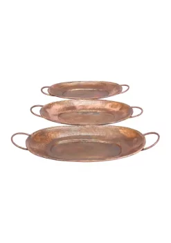 Best Pirce 🥰 Rustic Metal Tray - Set of 3 by Monroe Lane 🔥 -Monroe Lane Sales Belk 18708