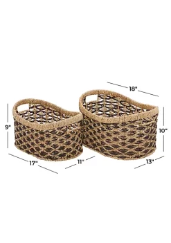 Outlet 😉 Traditional Seagrass Storage Basket - Set of 2 by Monroe Lane 💯 -Monroe Lane Sales Belk 1873