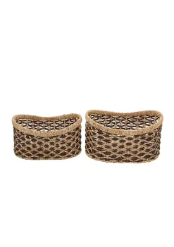 Outlet 😉 Traditional Seagrass Storage Basket - Set of 2 by Monroe Lane 💯 -Monroe Lane Sales Belk 1874