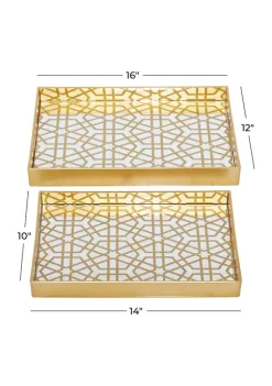 Best deal ❤️ Glam Plastic Tray - Set of 2 by Monroe Lane 🛒 -Monroe Lane Sales Belk 18775