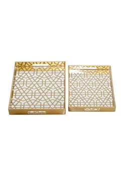 Best deal ❤️ Glam Plastic Tray - Set of 2 by Monroe Lane 🛒 -Monroe Lane Sales Belk 18776