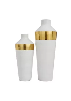 Deals ⌛ Modern Metal Vase - Set of 2 by Monroe Lane 💯