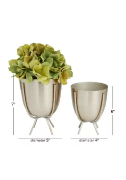 Cheapest ⭐ Modern Metal Planter - Set of 2 by Monroe Lane ✔️ -Monroe Lane Sales Belk 18807
