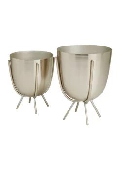 Cheapest ⭐ Modern Metal Planter - Set of 2 by Monroe Lane ✔️ -Monroe Lane Sales Belk 18808