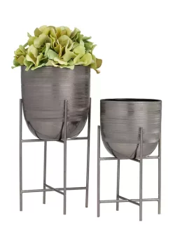 Cheapest ⭐ Modern Metal Planter - Set of 2 by Monroe Lane ✔️ -Monroe Lane Sales Belk 18810