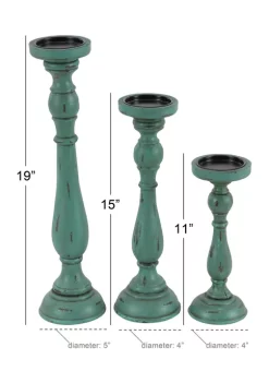 Buy 🤩 Traditional Wood Candle Holder - Set of 3 by Monroe Lane 🔥 -Monroe Lane Sales Belk 18869