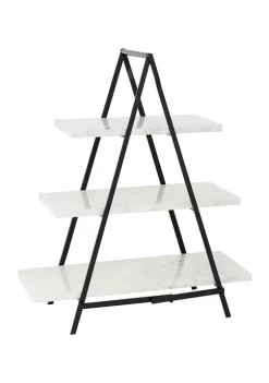 New 🌟 Contemporary Marble Tiered Server by Monroe Lane ⌛