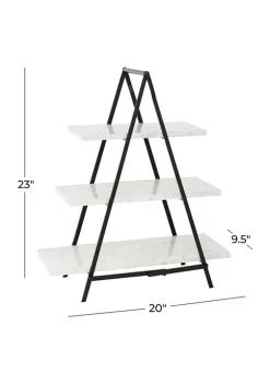 New 🌟 Contemporary Marble Tiered Server by Monroe Lane ⌛ -Monroe Lane Sales Belk 18934