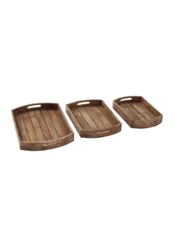 Cheap 🎉 Rustic Mango Wood Tray - Set of 3 by Monroe Lane ✨