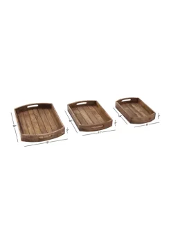 Cheap 🎉 Rustic Mango Wood Tray - Set of 3 by Monroe Lane ✨ -Monroe Lane Sales Belk 19071