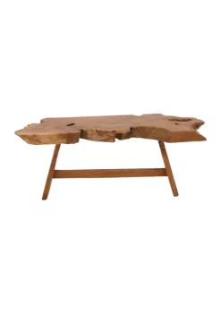 Brand new โจ Contemporary Teak Wood Coffee Table by Monroe Lane ๐