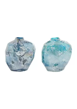 New 🔥 Contemporary Glass Vase - Set of 2 by Monroe Lane ❤️