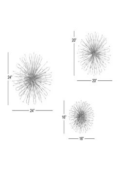 Best Sale 🔥 Contemporary Metal Wall Decor - Set of 3 by Monroe Lane 👏 -Monroe Lane Sales Belk 19157