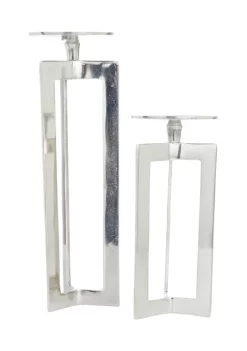 Deals 🧨 Contemporary Aluminum Candle Holder - Set of 2 by Monroe Lane 😀 -Monroe Lane Sales Belk 19179