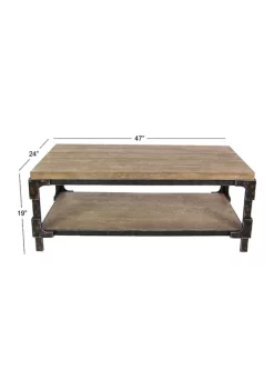 Budget 🌟 Industrial Wood Coffee Table by Monroe Lane 🥰 -Monroe Lane Sales Belk 19244