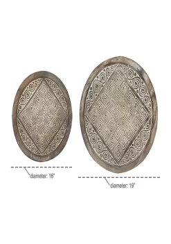 Hot Sale 🔔 Albizia wood Eclectic Wall Decor - Set of 2 by Monroe Lane 🎉 -Monroe Lane Sales Belk 19403