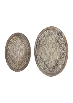 Hot Sale 🔔 Albizia wood Eclectic Wall Decor - Set of 2 by Monroe Lane 🎉 -Monroe Lane Sales Belk 19405
