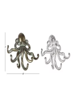 Outlet 💯 Coastal Metal Wall Hook - Set of 2 by Monroe Lane 🎉 -Monroe Lane Sales Belk 19482