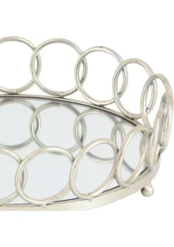 Best Sale ⭐ Glam Metal Tray - Set of 2 by Monroe Lane ✔️ -Monroe Lane Sales Belk 19560