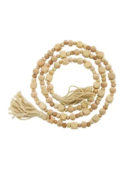 Buy 🤩 Bohemian Wood Garland with Tassel by Monroe Lane 🧨 -Monroe Lane Sales Belk 19585