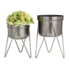 New 🔔 Modern Metal Planter - Set of 2 by Monroe Lane 🤩