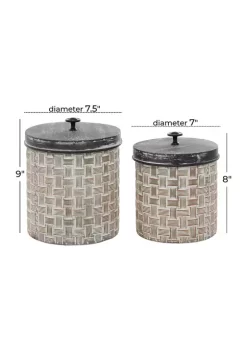 Top 10 👏 Farmhouse Metal Decorative Jars - Set of 2 by Monroe Lane 👍 -Monroe Lane Sales Belk 19621