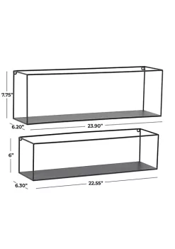 Budget 😍 Modern Metal Wall Shelf - Set of 2 by Monroe Lane 🎉 -Monroe Lane Sales Belk 19627