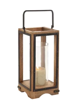 Discount π Traditional Mango Wood Candle Lantern by Monroe Lane π