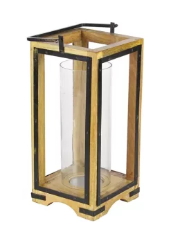 Discount 🔔 Traditional Mango Wood Candle Lantern by Monroe Lane 🎉 -Monroe Lane Sales Belk 19745