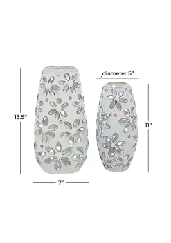 Hot Sale 🧨 Farmhouse Ceramic Vase - Set of 2 by Monroe Lane 🌟 -Monroe Lane Sales Belk 19790