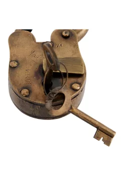 Discount 🎁 Vintage Brass Lock And Key by Monroe Lane ⭐ -Monroe Lane Sales Belk 19864