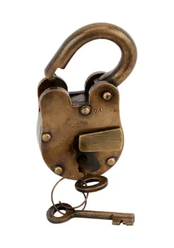 Discount 🎁 Vintage Brass Lock And Key by Monroe Lane ⭐ -Monroe Lane Sales Belk 19866