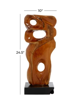 Cheap 😉 Contemporary Teak Wood Sculpture by Monroe Lane 🔥 -Monroe Lane Sales Belk 19873