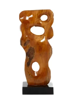 Cheap 😉 Contemporary Teak Wood Sculpture by Monroe Lane 🔥 -Monroe Lane Sales Belk 19874