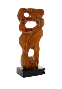 Cheap 😉 Contemporary Teak Wood Sculpture by Monroe Lane 🔥 -Monroe Lane Sales Belk 19875