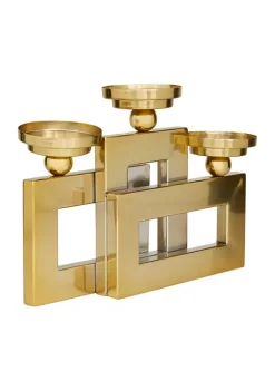 Deals ⭐ Modern Stainless Steel Candle Holder by Monroe Lane 🧨 -Monroe Lane Sales Belk 19880