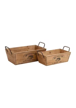Best reviews of ๐ Farmhouse Wood Tray - Set of 2 by Monroe Lane โ๏ธ