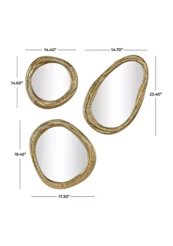 Top 10 🛒 Contemporary Aluminum Wall Mirror - Set of 3 by Monroe Lane ❤️ -Monroe Lane Sales Belk 19937