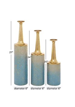 New ⌛ Coastal Metal Vase - Set of 3 by Monroe Lane 💯 -Monroe Lane Sales Belk 19981