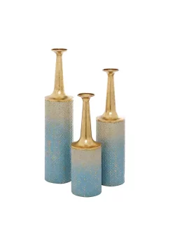 New ⌛ Coastal Metal Vase - Set of 3 by Monroe Lane 💯 -Monroe Lane Sales Belk 19982