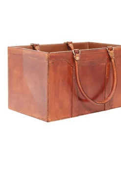 Budget 😀 Rustic Leather Magazine Holder by Monroe Lane 👍 -Monroe Lane Sales Belk 2