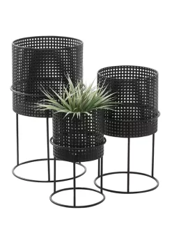 Deals 🎁 Contemporary Metal Planter - Set of 3 by Monroe Lane ⌛