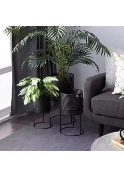Deals 🎁 Contemporary Metal Planter - Set of 3 by Monroe Lane ⌛ -Monroe Lane Sales Belk 20005