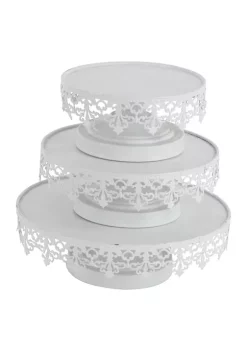 Budget 🛒 Vintage Metal Cake Stand - Set of 3 by Monroe Lane ✨ -Monroe Lane Sales Belk 20048