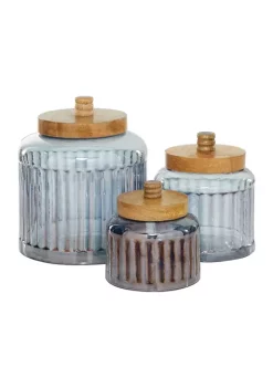 New 💯 Farmhouse Glass Decorative Jars - Set of 3 by Monroe Lane 🥰 -Monroe Lane Sales Belk 20066