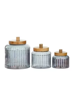 New 💯 Farmhouse Glass Decorative Jars - Set of 3 by Monroe Lane 🥰 -Monroe Lane Sales Belk 20067