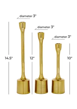 Outlet ❤️ Contemporary Aluminum Candle Holder - Set of 3 by Monroe Lane 👍 -Monroe Lane Sales Belk 20071